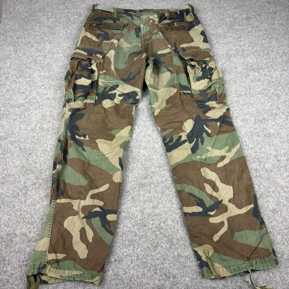 Vintage Army Combat Pants Medium Regular Woodland Cargo Utility Military ACU EUC